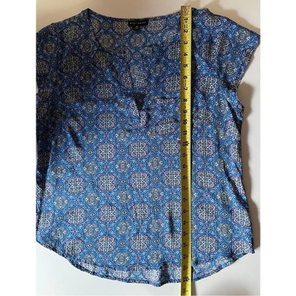 𝅺♥ Willi Smith Short Sleeve Multicolor Blue Purple Top Size M - Picture 9 of 10